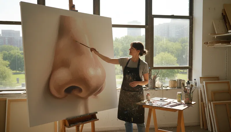 Illustration of nez: French word for 'nose'.