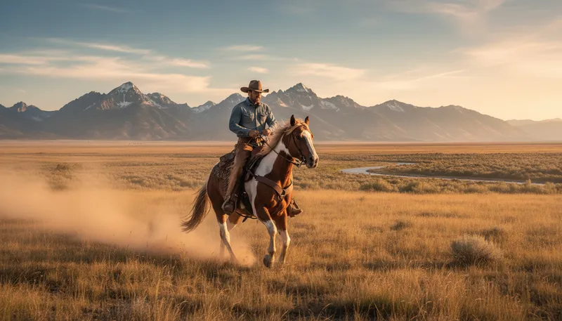 Illustration of cowboy: a man who herds cattle in the West