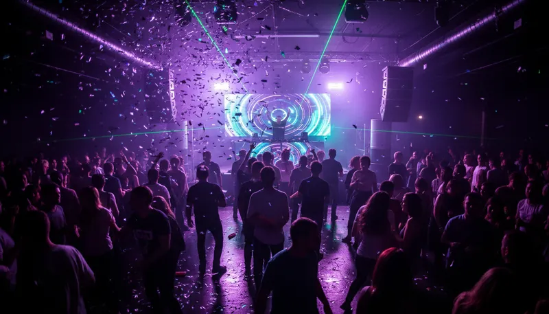 Illustration of electronica: A genre of electronic music with rhythmic beats.