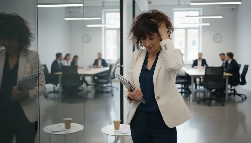 Illustration of hair out of place: disheveled appearance, often due to neglect.