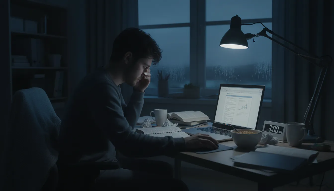 Illustration of stay up: To remain awake later than usual at night.