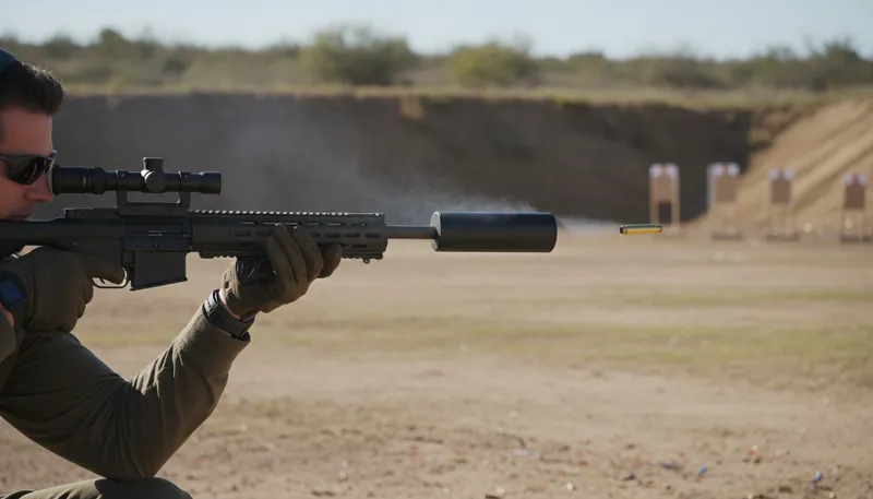 Illustration of suppressor: A device that reduces noise or effects.