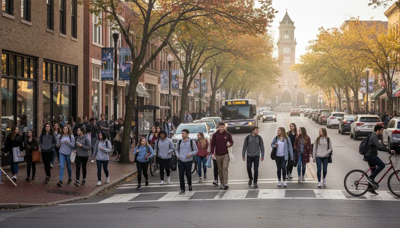 Illustration of muncie: A city in Indiana known for its university.