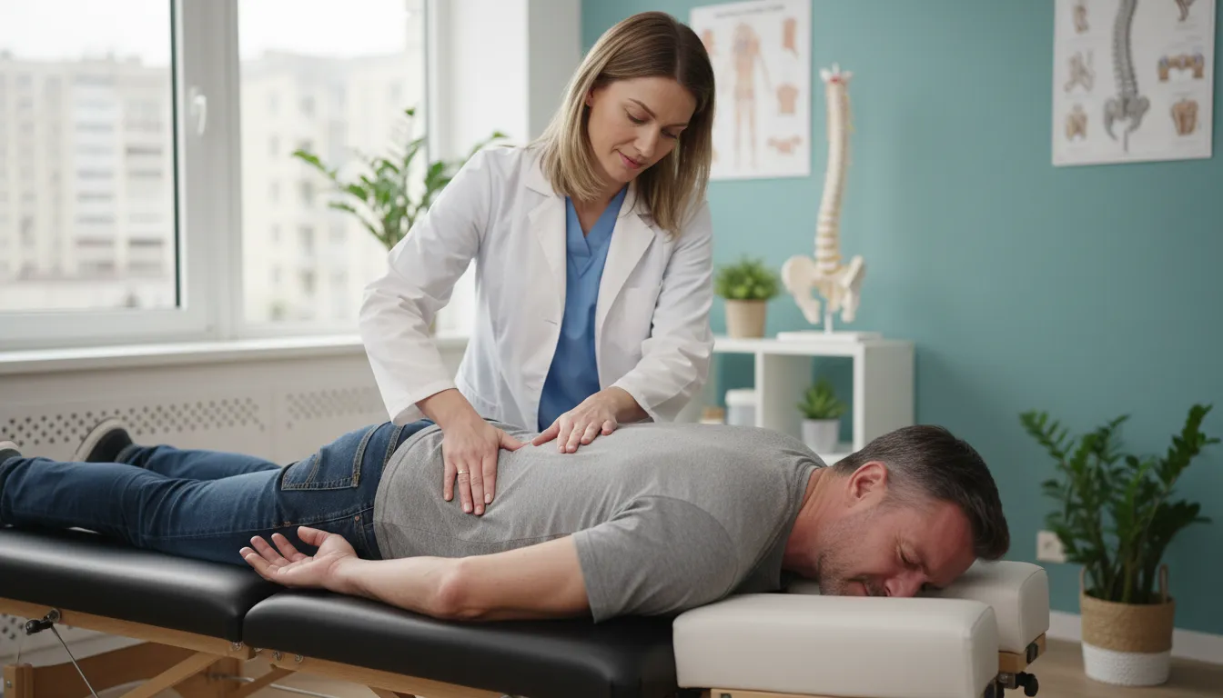 Illustrazione di chiropractic: A treatment focusing on the spine and muscles.