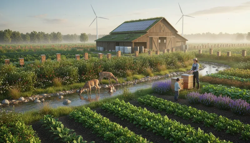 Illustration of sustainability: the ability to maintain ecological balance.
