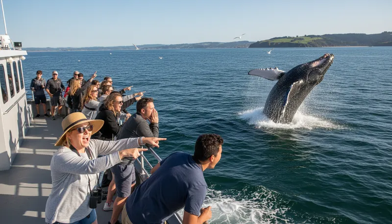 Illustration of thar she blows: a sighting of a whale or large object