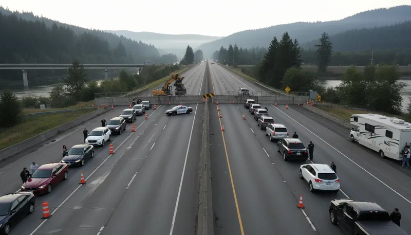 Illustration of roadblock: A barrier preventing passage.