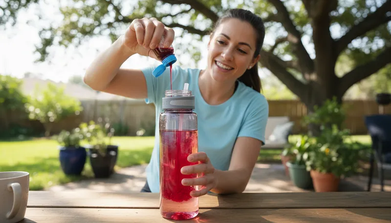 Illustration of mio: A brand of liquid water enhancer for drinks.