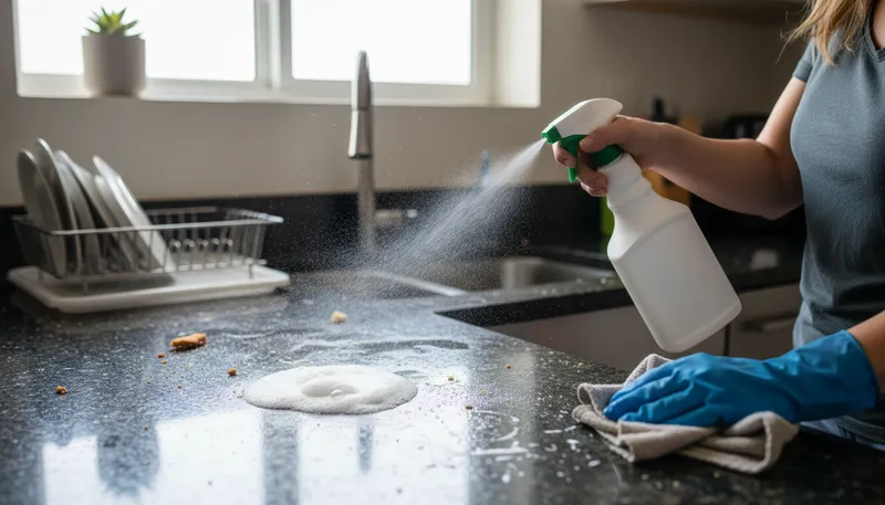 Illustration of cleanser: A substance used to clean surfaces.