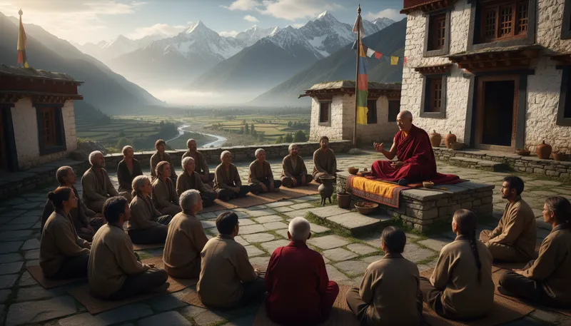 Illustration of lama: a Buddhist teacher or monk.