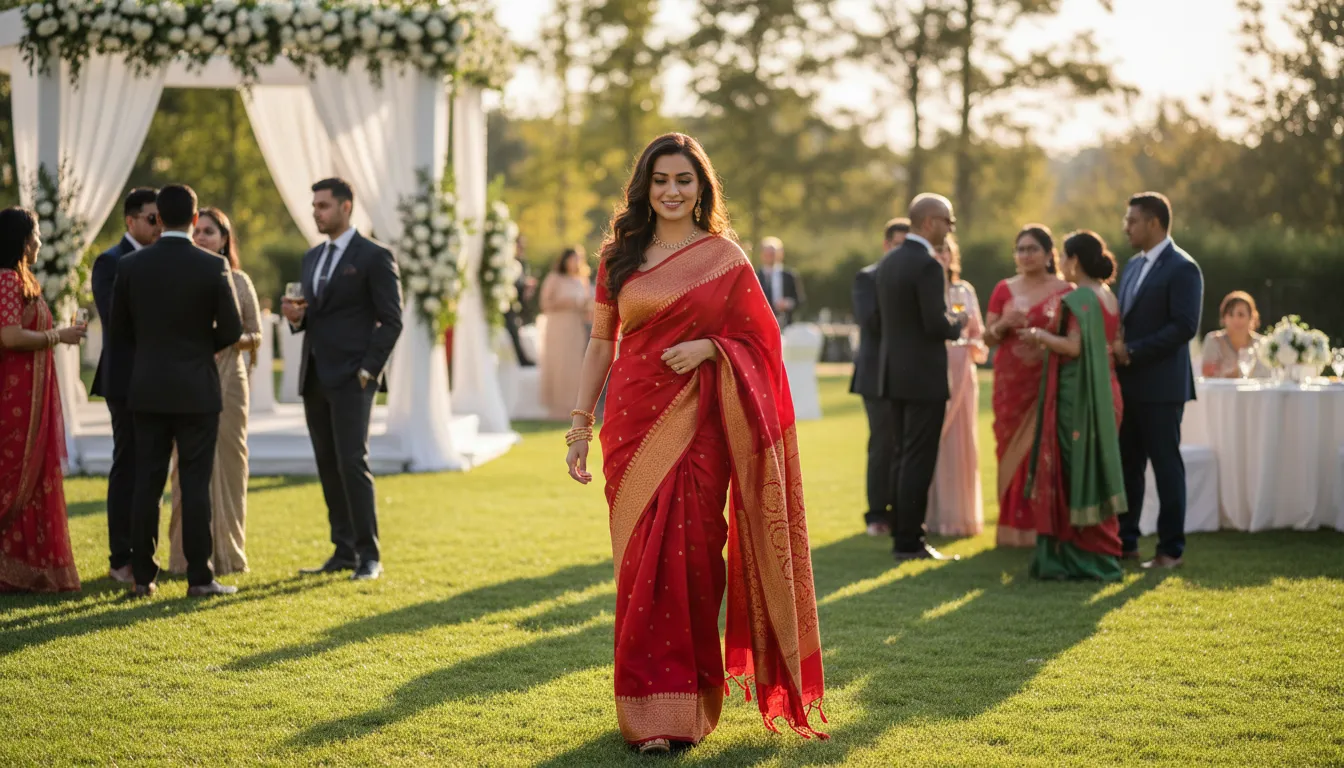 Ilustración de shari: a traditional garment worn by South Asian women
