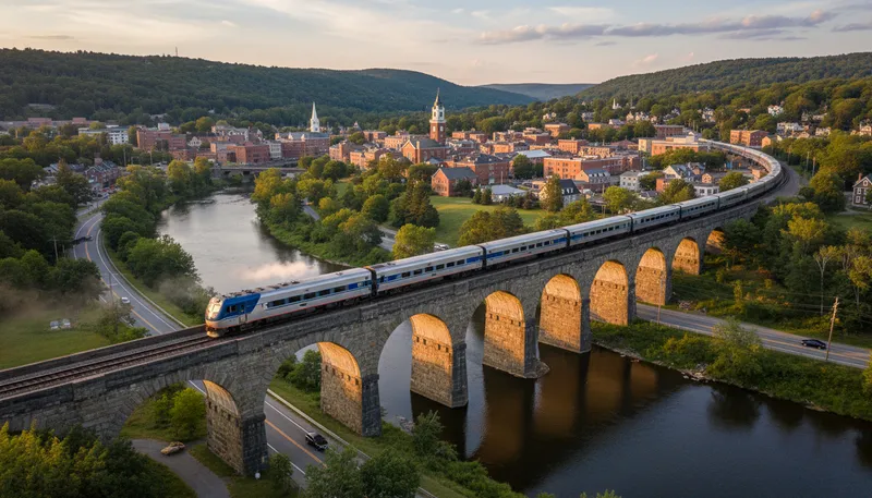 Illustration of waterbury: a city in Connecticut, known for manufacturing.