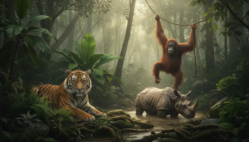 Illustration of sumatra: An island in Indonesia known for biodiversity.