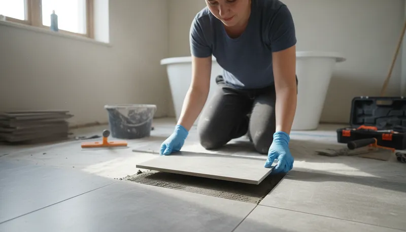Illustration of tile: A small flat piece used for covering surfaces.