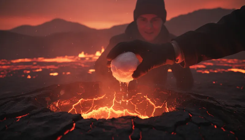 Illustration of snowball in hell: something very unlikely to happen