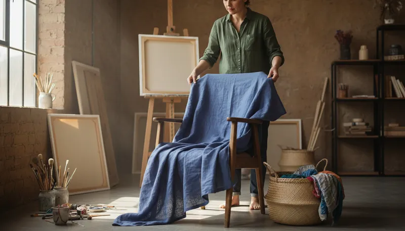 Illustration of drape: To cover or hang something loosely.