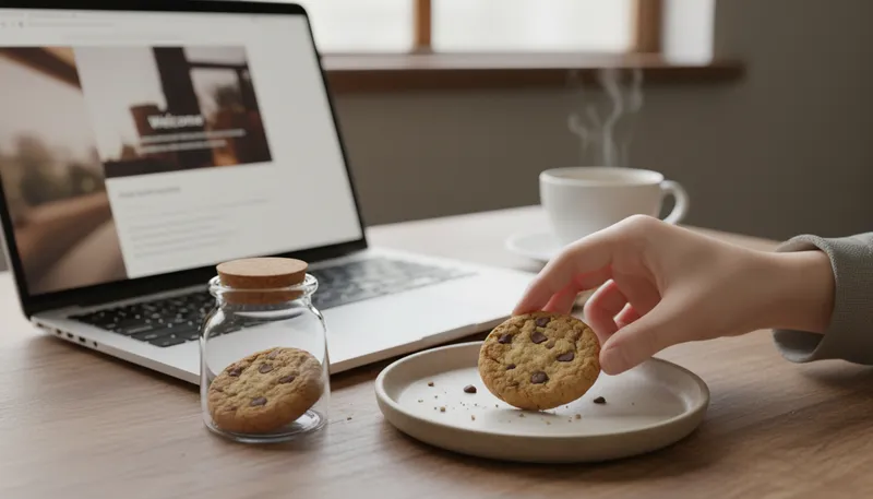 Illustration of cookie: a small piece of data stored on a computer