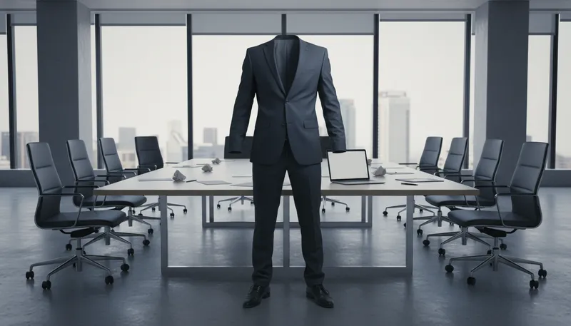 Illustration of empty suit: An ineffective or insincere person.