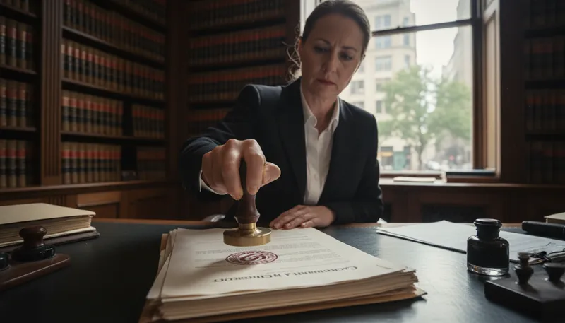 Illustration of notary: A person authorized to witness legal documents.