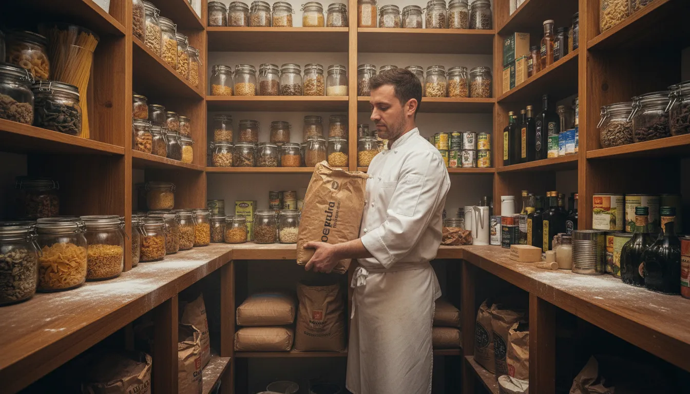 ภาพประกอบของ pantry: A small room or closet for storing food.