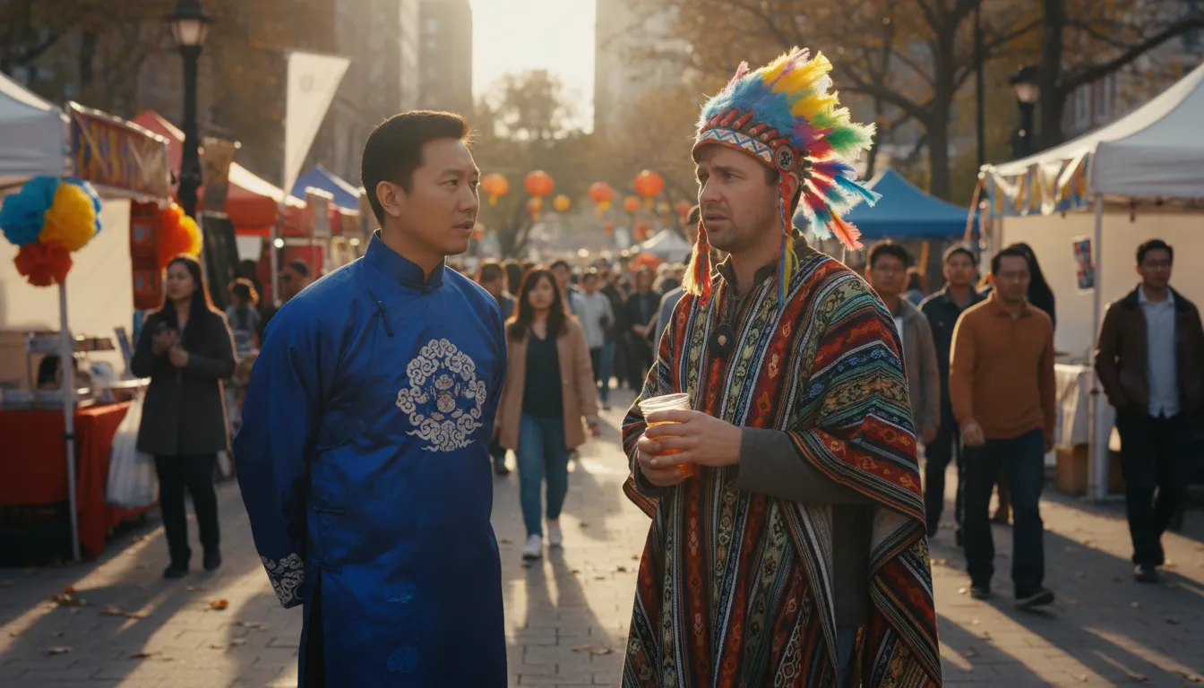Illustrazione di my culture is not your costume: Using traditional clothing as a fun outfit is offensive.