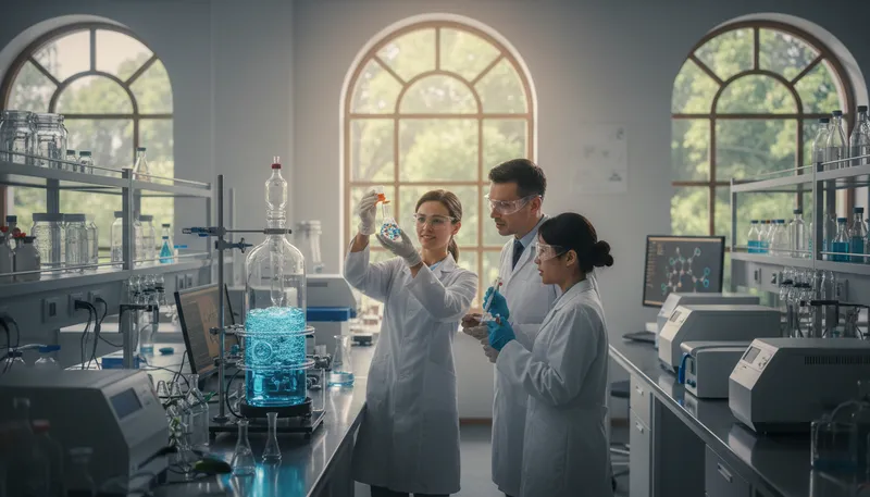 Illustration of synthesis: the production of chemical compounds