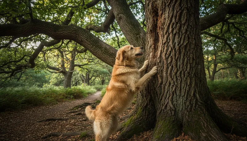 Illustration of bark: The outer covering of a tree.