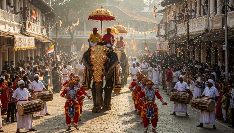 Illustration of kandy: A city in Sri Lanka, known for tea.