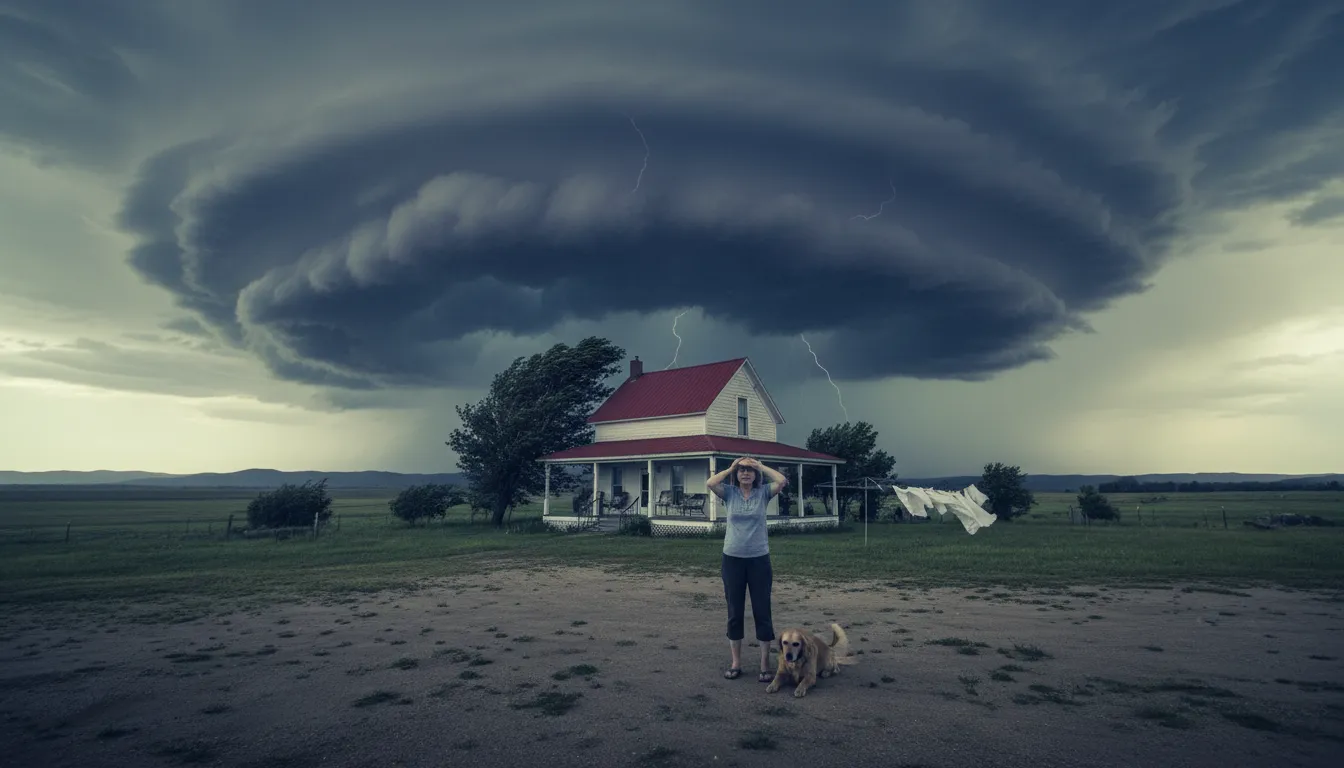 ภาพประกอบของ black over Bill's mother's: A sign of bad weather approaching.