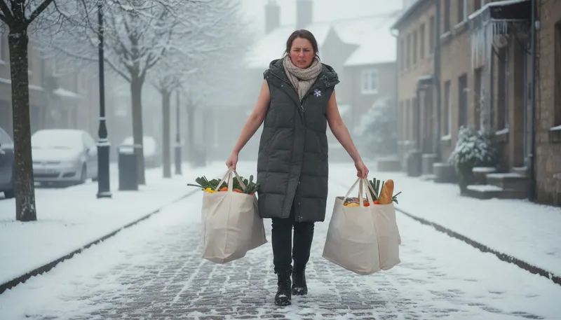 Illustration of sleeveless errand: task done without protection or preparation.