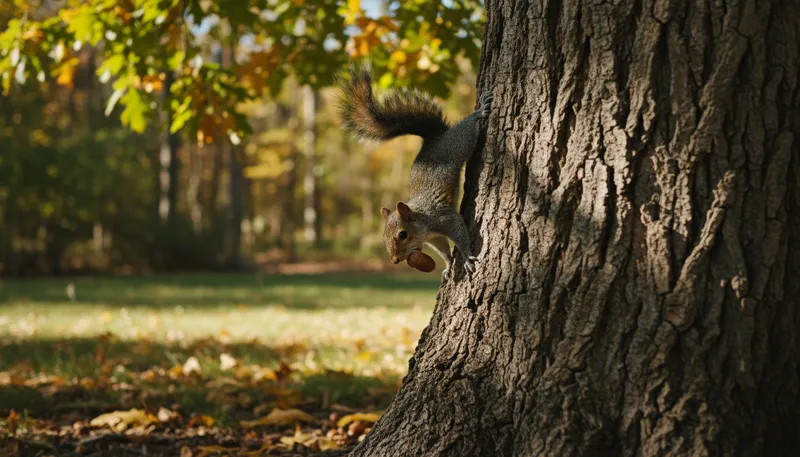 Illustration of squirrel: A small rodent with a bushy tail.