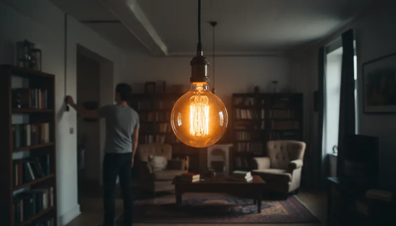 Illustration of lightbulb: An electric device that produces light.