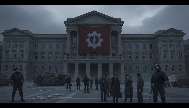 Illustration of autocracy: A system of government by one person.
