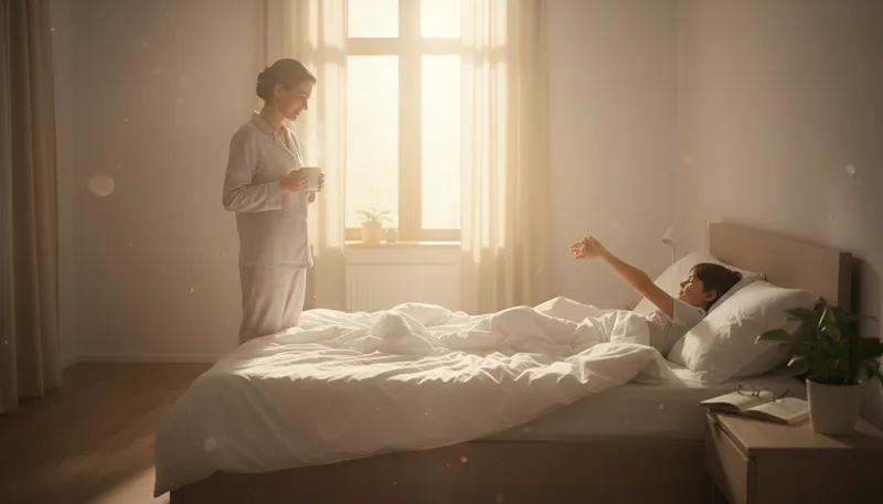 Illustration of rise and shine: to wake up and start the day