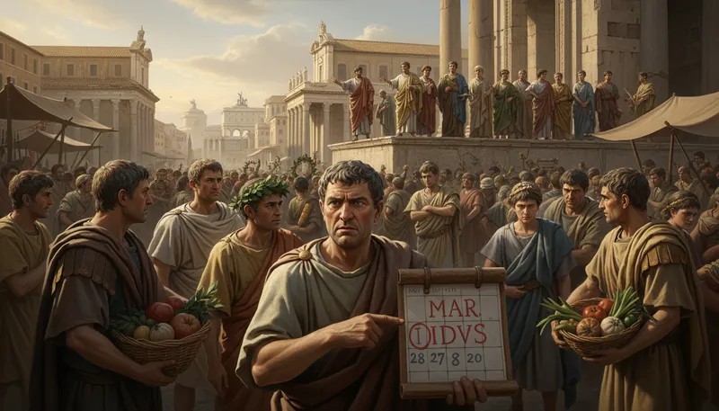 Illustration of ides: A term for middle of the month.