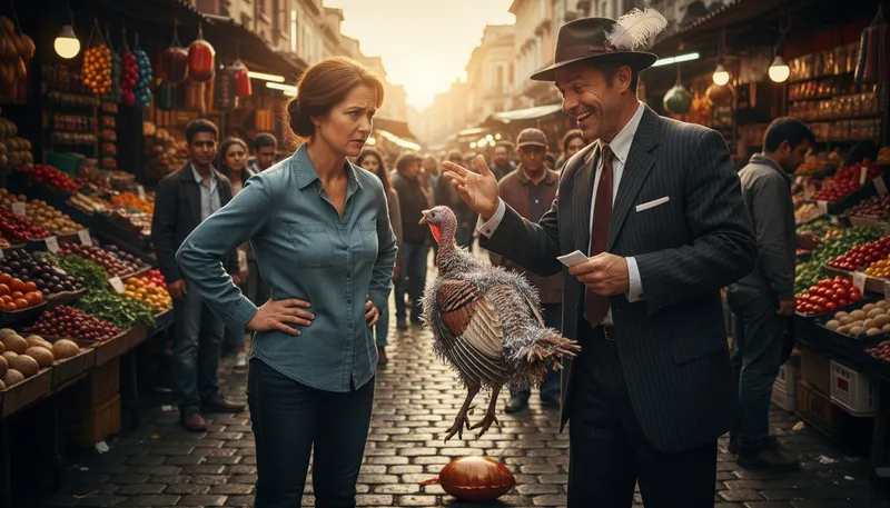 Illustration of jive turkey: a deceptive or insincere person.