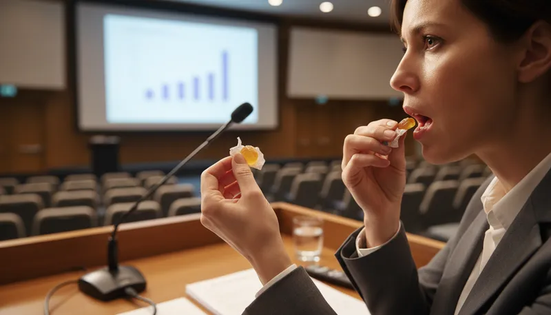 Illustration of cough drop: a hard candy for soothing throat coughs