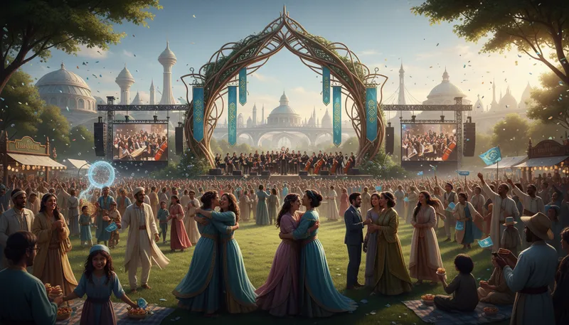 Illustration of federation: A group of states united under a central government.