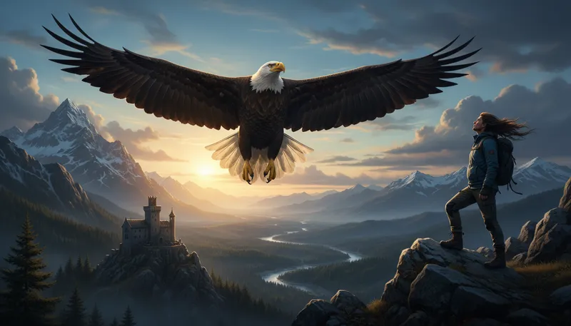Illustration of king of birds: a title for the eagle or hawk