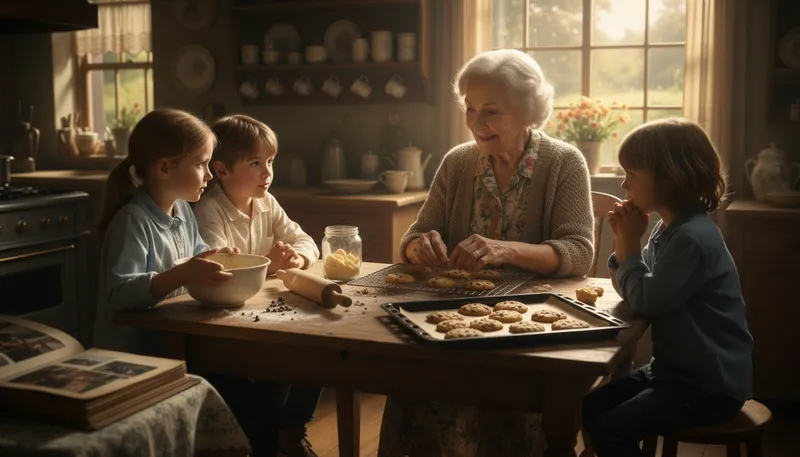 Illustration of nona: An affectionate term for a grandmother.