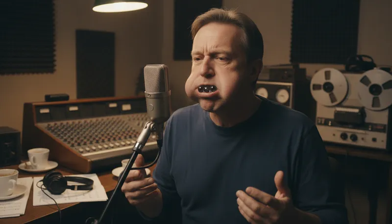Illustration of mouthful of marbles: to speak unclearly or with difficulty