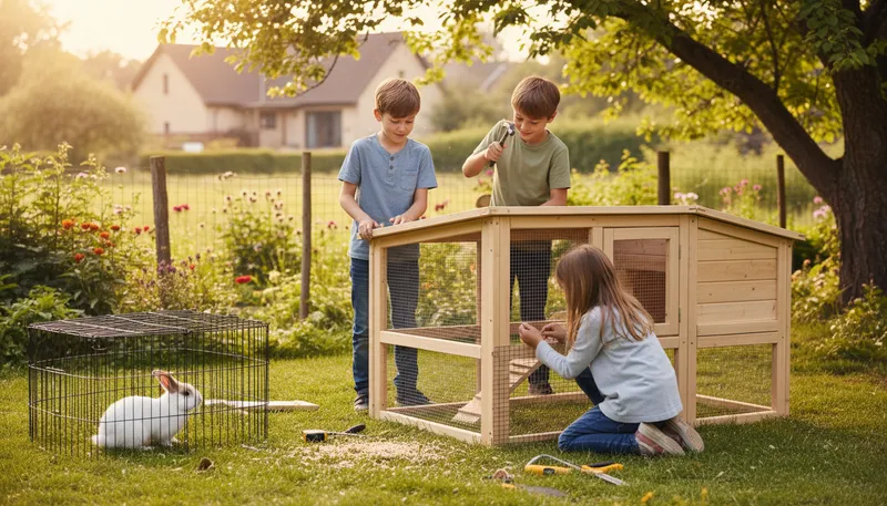 Illustration of hutchinson: A small structure for keeping animals safe.