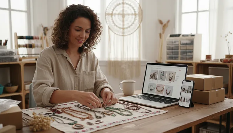 Illustration of ecommerce: buying and selling products online