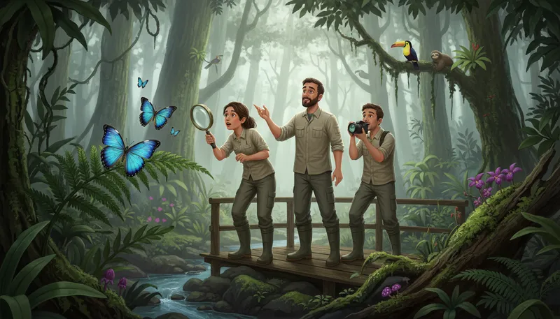 Illustration of biodiversity: the variety of life in a particular habitat.