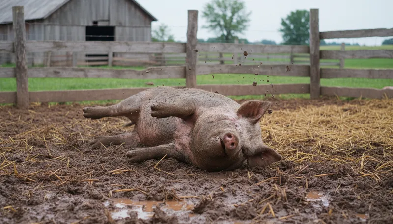 Illustration of pig: A farm animal known for its snout.