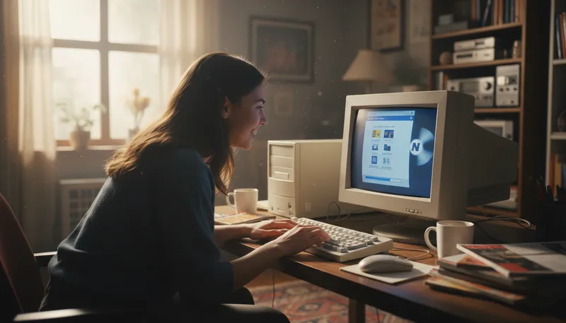 Illustration of netscape: Early web browser that popularized internet access.