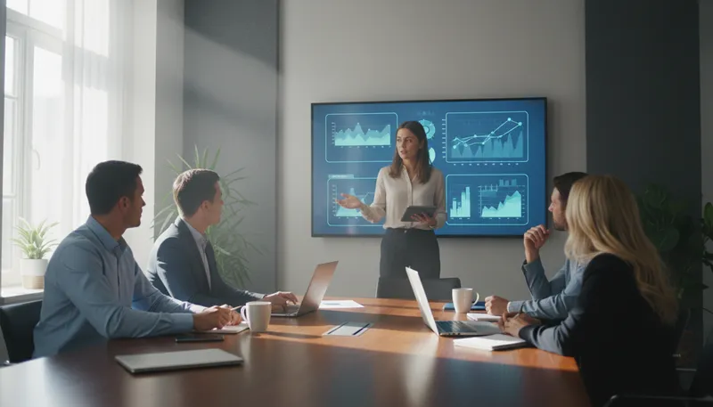 Illustration of analyst: a person who studies data and trends