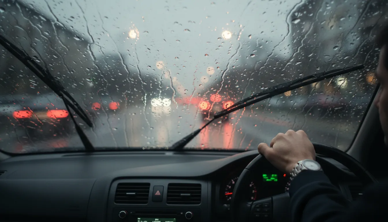 windscreenのイラスト：the front window of a vehicle