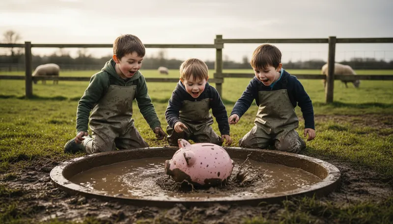 Illustration of piggy: A small pig or a term of endearment.