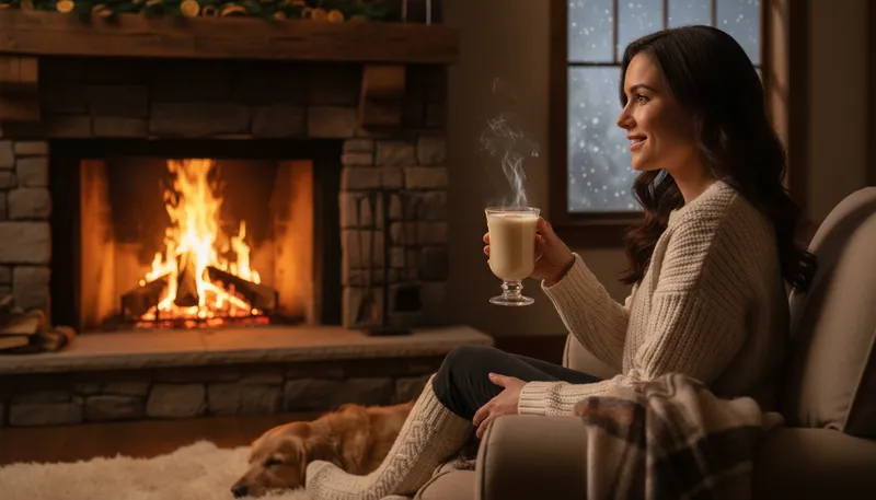 Illustration of nog: A drink made with eggs and milk.